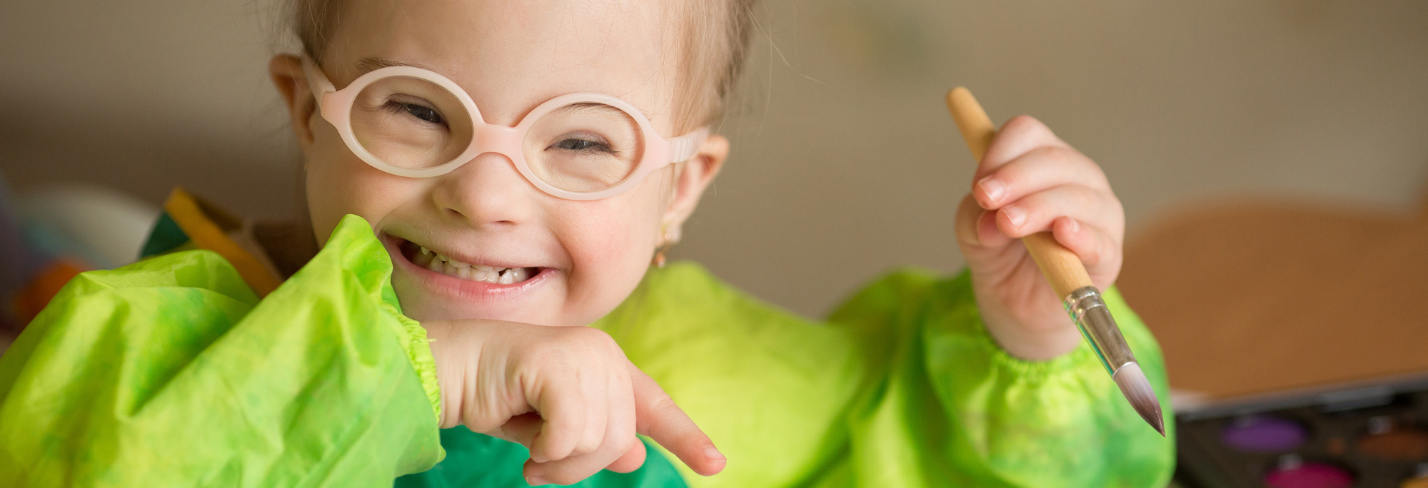 child wearing glasses